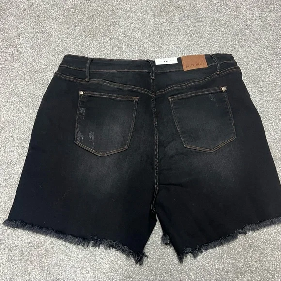 Judy Blue Shorts 4XL Black High Waist Tummy Control Denim Cut Off JB150236 NEW - Picture 8 of 8